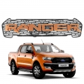 กระจังหน้า ดำด้าน ไฟ LED 3 จุด พร้อมโลโก้ Ranger สีส้มไวแทค orange WT Ford Ranger 2015 MC ใหม่ Ford Ranger ฟอร์ด เรนเจอร์ All new ranger 2015 mc ส่งฟรี ems