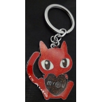 พวงกุญแจ  fashion แฟชั่น ลาย แมว mYoU สีแดง