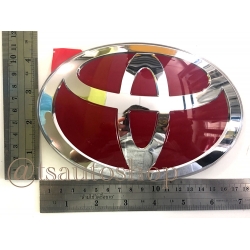 logo ตราโตโยต้า พื้นแดง Toyota red Size:13x16.5CM