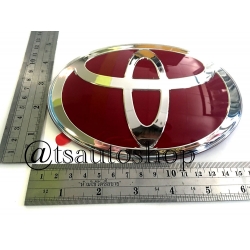 logo ตราโตโยต้า พื้นแดง Toyota red Size:12x15.8CM