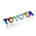 logo TOYOTA โลโก้ โตโยต้า สี titanium  Anodize   สีอลูมิเนียมสีไทเทเนียม อโนไดซ์