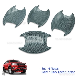 เบ้ากลม เบ้ารองมือเปิดประตู เคฟล่าร์คาร์บอน kevlar carbon black Toyota  Hilux Revo 2015 รีโว้ 2015  ส่งฟรี ems