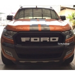 กระจังหน้า หน้ากระจัง ดำด้าน ตัวหนังสือ Ford สีส้ม ใส่ ฟอร์ด เรนเจอร์ All New Ford Ranger 2015  V.4 ส่งฟรี