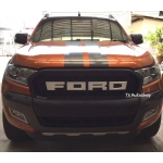 กระจังหน้า หน้ากระจัง ดำด้าน ตัวหนังสือ Ford สีแดง ใส่ ฟอร์ด เรนเจอร์ All New Ford Ranger 2015  V.4 ส่งฟรี