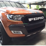 กระจังหน้า หน้ากระจัง ดำด้าน ตัวหนังสือ Ford สีแดง ใส่ ฟอร์ด เรนเจอร์ All New Ford Ranger 2015  V.4 ส่งฟรี