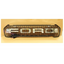 กระจังหน้า หน้ากระจัง LOGO FORD ชุปโครเมี่ยม เปลี่ยนเฉพาะตรงกลาง ตัวหนังสือ Ford ใส่ ฟอร์ด เรนเจอร์ All New Ford Ranger 2015  LED 3 จุด V.2 ส่งฟรีems