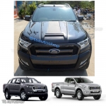 ครอบจมูกหลอก ใหญ่ ครีบหลอกใหญ่ สีขาว ตัดดำดำาน สีทรูโทน ใส่รถกระบะ 2 - 4 ประตู ใหม่ Ford Ranger ฟอร์ด เรนเจอร์ All new ranger 2012 - 2015 t6 mc ส่งฟรี EMS v.2
