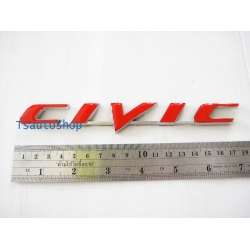 LOGO โลโก้  CIVIC ซีวิค แดง ขอบเงิน