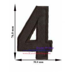 ตัวเลขสี่ 4 ตัวร๊ด ติดเสื้อ กางเกง หมวก กระเป๋า