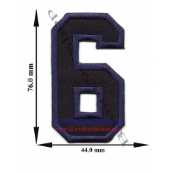 ตัวเลขหก 6 ตัวร๊ด ติดเสื้อ กางเกง หมวก กระเป๋า
