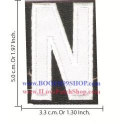 N เอ็น ตัวอักษรภาษาอังกฤษ ตัวร๊ด ติดเสื้อ กางเกง หมวก กระเป๋า