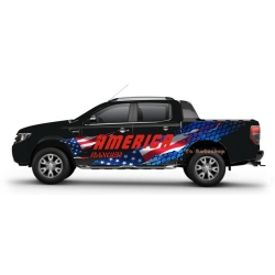 Sticker ลาย American แรนเจอร์ Ford Ranger สั่งตัด 3 วัน มัดจำ 1000 บาท  สีฟรี ธรรมดา